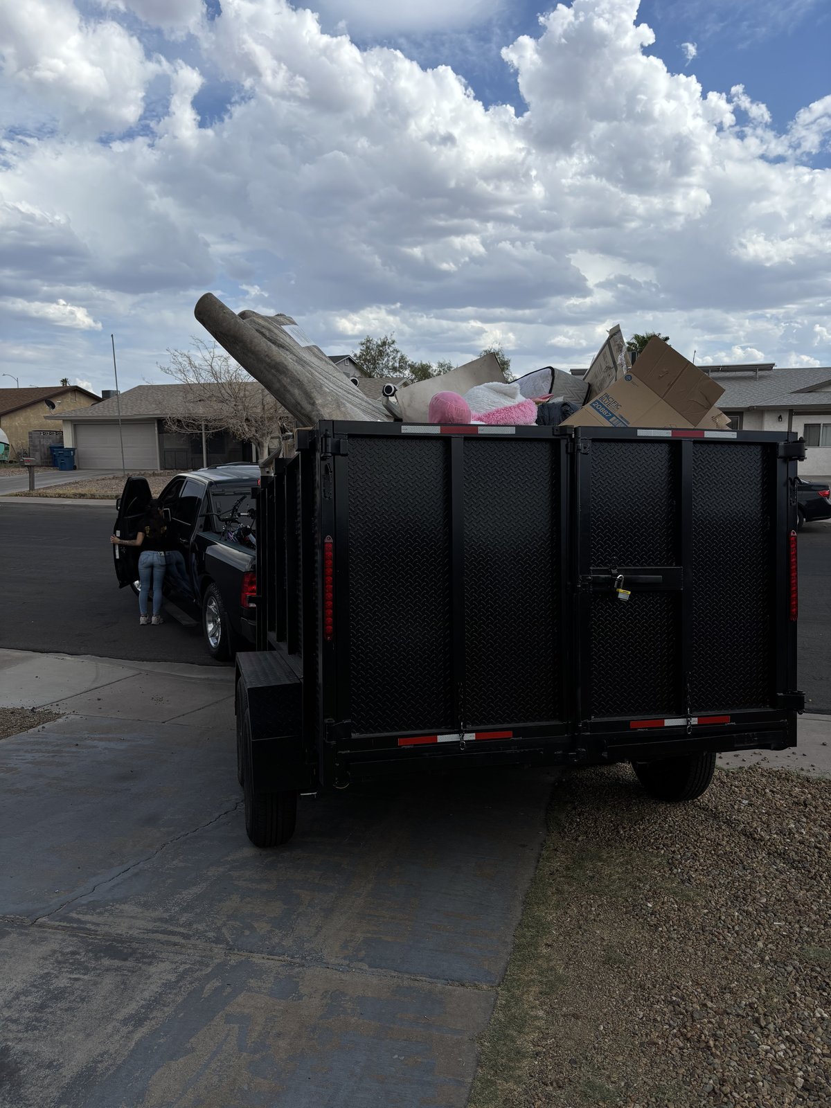 Loaded dump trailer ready to haul